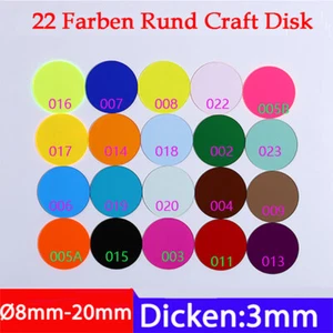 Transparente Kunststoff 22 Farbe Runde Scheibe Kunsthandwerk Scheiben Dicke 3mm - Bild 1 von 31