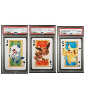 PSA 10 2015 POKEMON CENTER NAGOYA PLAYING CARDS SPADES PIKACHU OSHAWOTT EEVEE - Picture 1 of 13
