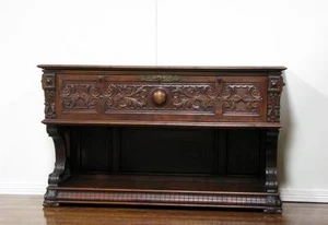 Large Antique Italian Carved Renaissance Sideboard Cabinet Buffet - Picture 1 of 11