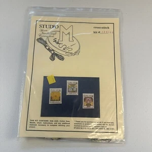 FLOWERS PACKET Cross Stitch Kit Studio M #129322 USA Needlecraft - Picture 1 of 2