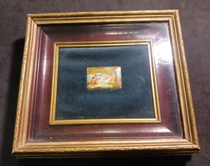Hand Painted Miniature Painting Artwork on like Porcelain Framed B - Picture 1 of 3