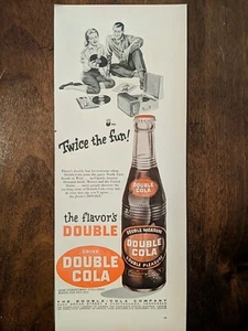 1956 Retro Double Cola Druck Werbung. Auslauf Soda Getränk doppelter Geschmack - Bild 1 von 1