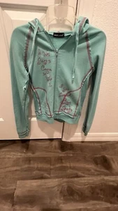 VINTAGE Wicked Y2K Wet Seal Jacket XS I was Going To Conquer The World Hoodie - Picture 1 of 8