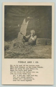 POSTCARD Fiddle and I (3) poem, Music - Picture 1 of 2