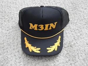 CAPPELLO CAPPELLO DA CAMIONISTA M3IN NAVE DA CROCIERA RETE SNAPBACK CAMIONISTA NERO ORO NUOVO - Foto 1 di 7