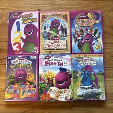 Lot Of 6 DVD Barney And Friends Baby Bop Mother Goose Around The World Counting