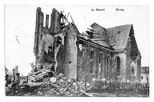 WW I RPPC Le Maisnil, France, 1917 Church War Damage - Bild 1 von 2