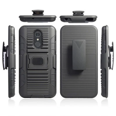 For LG Stylo 4/Stylus 4 5-in-1 2-Kickstand Magnetic Ring Heavy Duty Holster Case - Image 1 of 4