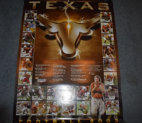 TEXAS LONGHORNS 2003 FOOTBALL POSTER - CEDRIC BENSON Cover