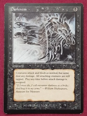 Magic The Gathering LEGENDS DARKNESS black card MTG - Image 1 of 2
