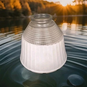 Frosted Paneled 5 1/8"H Small Lamp Diffuser Square Pattern 2.25'' Fitter Vintage - Picture 1 of 6