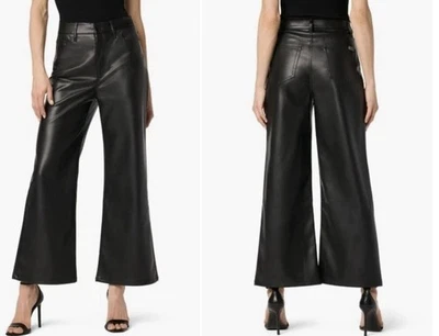 Nuevos pantalones de mezclilla Joes veganos de imitación de cuero acampanados corte bota tiro medio talla 32 Foto 1 de 4