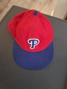 7 1/4 New Era MLB Philadelphia Philles Fitted Flat Bill Hat - Picture 1 of 5