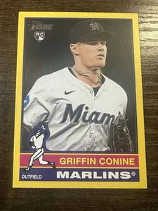 2025 Topps Heritage GIALLO PARALLELO RC Griffin Conine Marlins - Foto 1 di 2