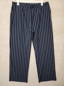 Chicos Travelers Damenhose 3 US 16 18 blau Streifen Struktur Pull-On Stretch NEU - Bild 1 von 8