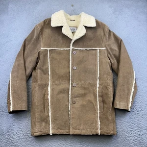 Wilsons Lederjacke Herren mittelbraun Lammfell Wildleder Sherpa gefüttert Western - Bild 1 von 15