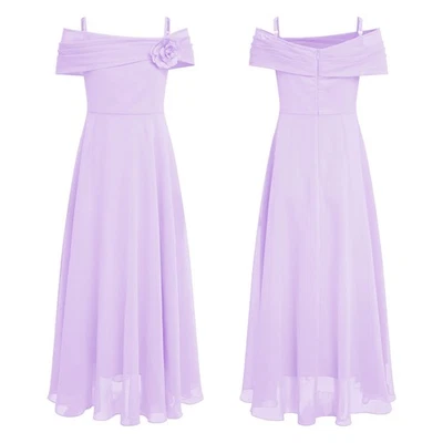 Kids Girls Ball Gown Evening Party Costume Gathering Dress Dancing Skirt Prom - Image 1 of 4