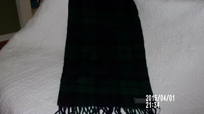 VINTAGE Bufanda Hecha en Escocia Reloj Negro Lana de Cordero Unisex/EXCELENTE ESTADO Foto 1 de 3