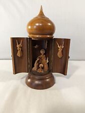 Vintage Lang Oberammergau Passion Hand Carved Wood Creche Nativity Germany 1980