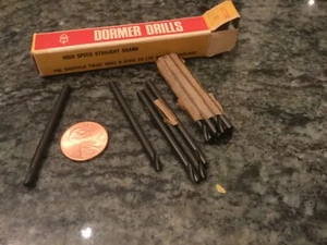 12 Dormer England special short flute # 30 stub 1/4 flute x 2 long drill drills - Picture 1 of 3