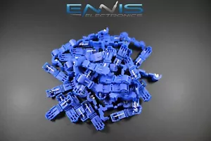 100 STCK. 14-16 STÄRKE T-TAP BLAU CRIMPKLEMME AWG DRAHT SPLEISS STECKER BTT - Bild 1 von 4