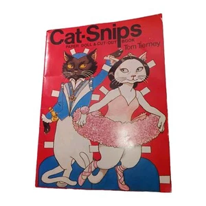 Cat Snips Rare UNCUT Paper Dolls. Tom Tierney 1983 16 Cute Cat Outfits Catplay - Picture 1 of 8