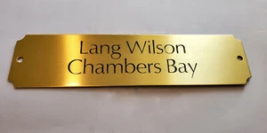 BRASS PLATE EQUINE STABLE STALL CUSTOM ENGRAVED NAME TAG PREMIUM 8"W x 2"H - Picture 1 of 3