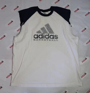 Vintage Adidas Basketball Shirt Herren Large weiß Tank Vintage B5 - Bild 1 von 11