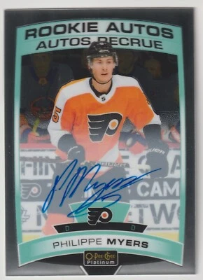 2020-21 OPC Platinum Philippe Myers Rookie Autos Card #R-PM Philadelphia Flyers - Image 1 of 2