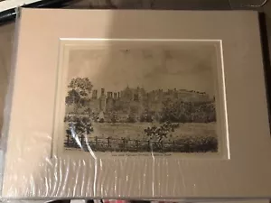 VISTA DESDE LA ESTACIÓN DE TREN grabado vintage HAMPTON COURT, 9x12 - Imagen 1 de 2