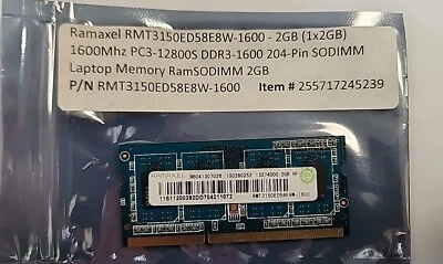 Ramaxel- 2GB PC3-12800S DDR3 memory module for sale, P/N: RMT3150ED58E8W-1600 - Image 1 of 2