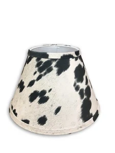 Black Faux Cowhide Shade,Hardback,6" x 12" x 8.5,Washer Fitter  - Picture 1 of 2