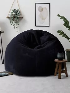 Neu Sitzsackbezug Stuhl Sofabezug Fell Bohne ohne Bohnen Wohnkultur Schwarz XXXL - Bild 1 von 4