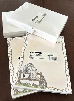 100 tarjetas con sobres imprimibles Wagon Western Wedding de 5,5 x 7,7 pulgadas Foto 1 de 4