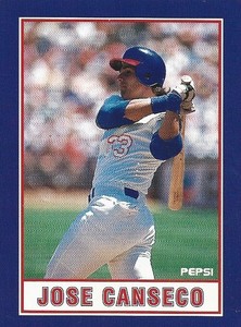 1990 Jose Canseco - Pepsi Trading Card 
