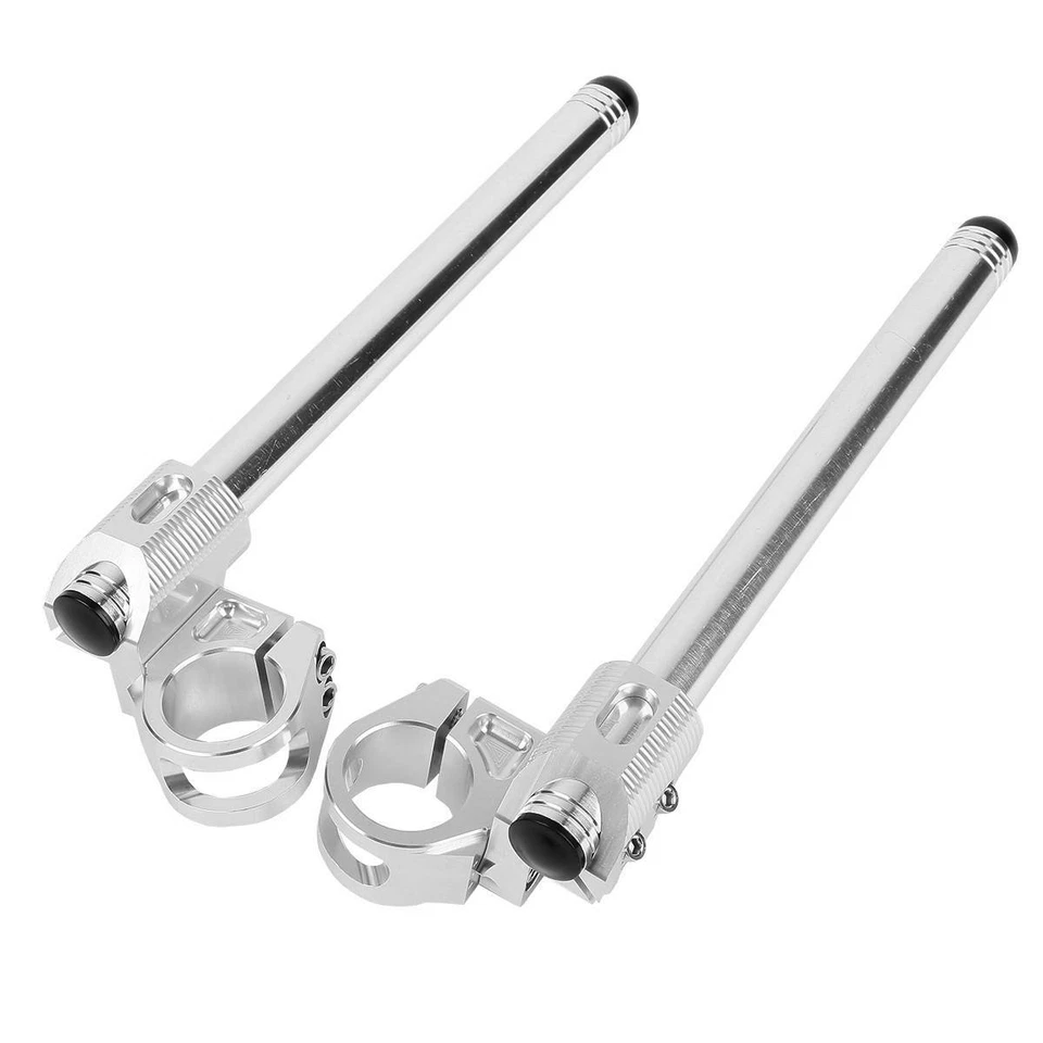 Guidões clip-on 33mm prata ajuste para HONDA CMX-250C KAWASAKI SUZUKI YAMAHA - Imagem 1 de 4