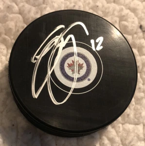 DREW STAFFORD SIGNED WINNIPEG JETS NHL LOGO HOCKEY PUCK WITH COA! USA! SABRES/ - Picture 1 of 1