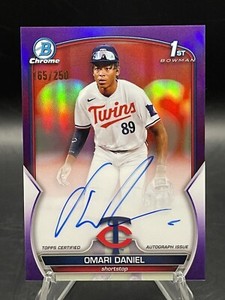 2023 Bowman Chrome 1st OMARI DANIEL Purple Refractor Auto /250 - Minnesota Twins