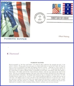 USA5 #4158 U/A FLEETWOOD 2 FDC Patriotic Banner Presort Standard - Picture 1 of 1