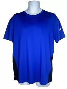 Under Armour Men's CoolSwitch Fitted Short Sleeve T-Shirt Blue & Black XL~ NWT - Picture 1 of 13