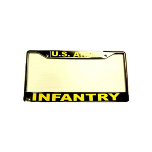 -U.S. ARMY-Infantry-License Plate Frame-Chromed Cast Metal-#811026 - Picture 1 of 2