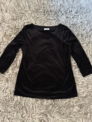 Charter Club Black Top Velvet Texture Detail and Lined  Women Sz S - Image 1 of 3