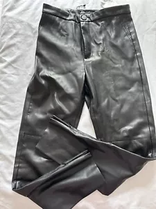 Ladies Black Zara Faux Leather Trousers Size M - Picture 1 of 4