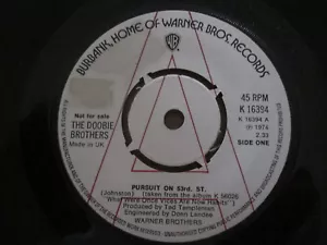 The Doobie Brothers – Pursuit On 53rd St. - UK Warner Bros. Demo 7" 1974 - Picture 1 of 3