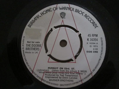 The Doobie Brothers ‎– Pursuit On 53rd St. - UK Warner Bros. Demo 7" 1974 - Image 1 of 3