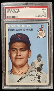 1954 Topps BOB TURLEY #85 PSA 5 RC Rookie Baltimore Orioles 19979030 - Picture 1 of 2