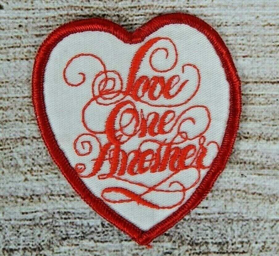 Love One Another Heart-Shaped Decorative Patch Book Bags Fashion Clothing Jacket - Image 1 of 3