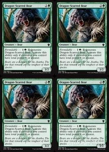 MTG - 4x DRAGON-SCARRED BEAR - Dragons of Tarkir (C) - Picture 1 of 1