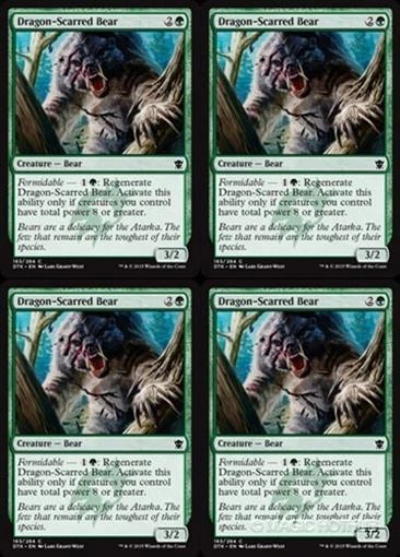 MTG - 4x DRAGON-SCARRED BEAR - Dragons of Tarkir (C) - Image 1 of 1