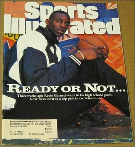 6/26/1995 Sports Illustrated Kevin Garnett Rookie Houston Rockets Randy Johnson - Picture 1 of 12